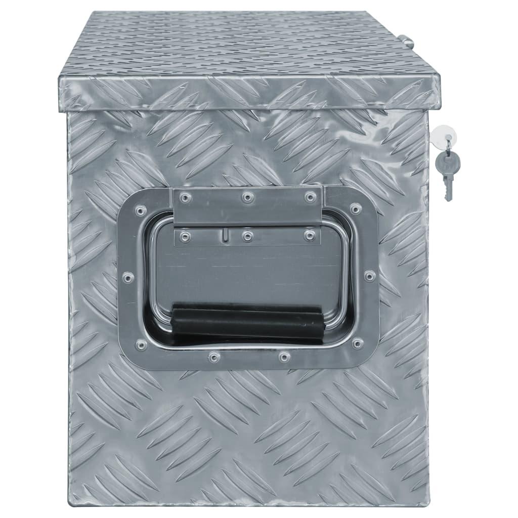 Aluminiumskasse 76,5 x 26,5 x 33 cm sølvfarvet