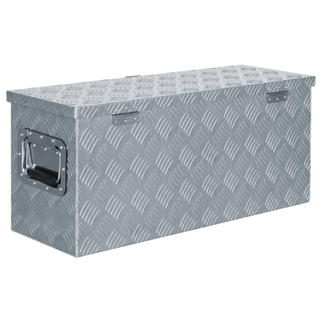 Aluminiumskasse 76,5 x 26,5 x 33 cm sølvfarvet