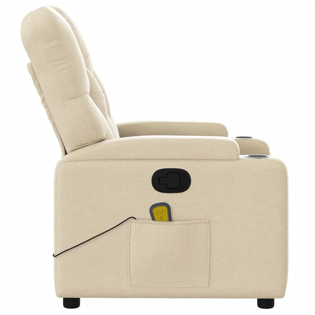 Massagestol stof cremefarvet