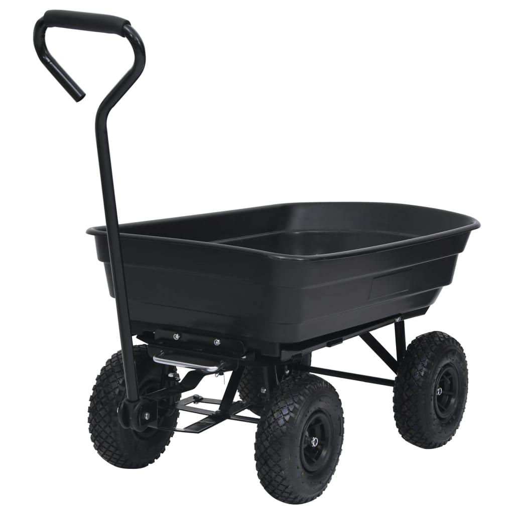 Havevogn med vippelad 300 kg 75 l sort