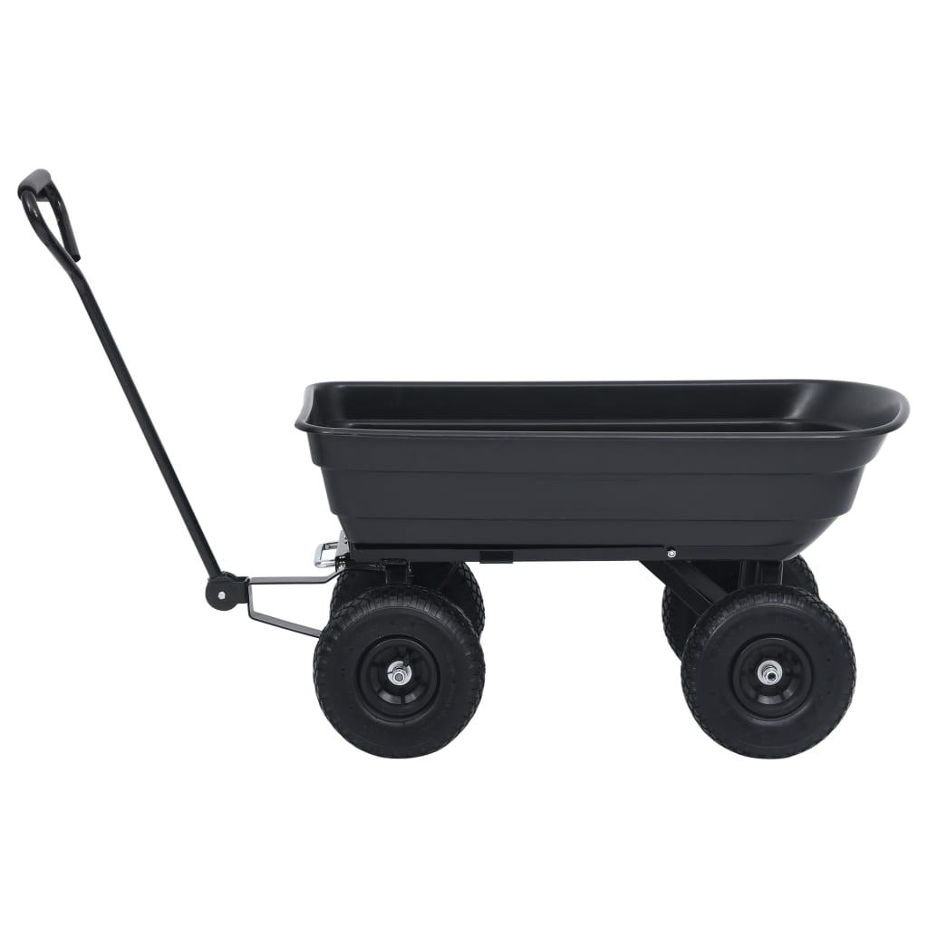 Havevogn med vippelad 300 kg 75 l sort