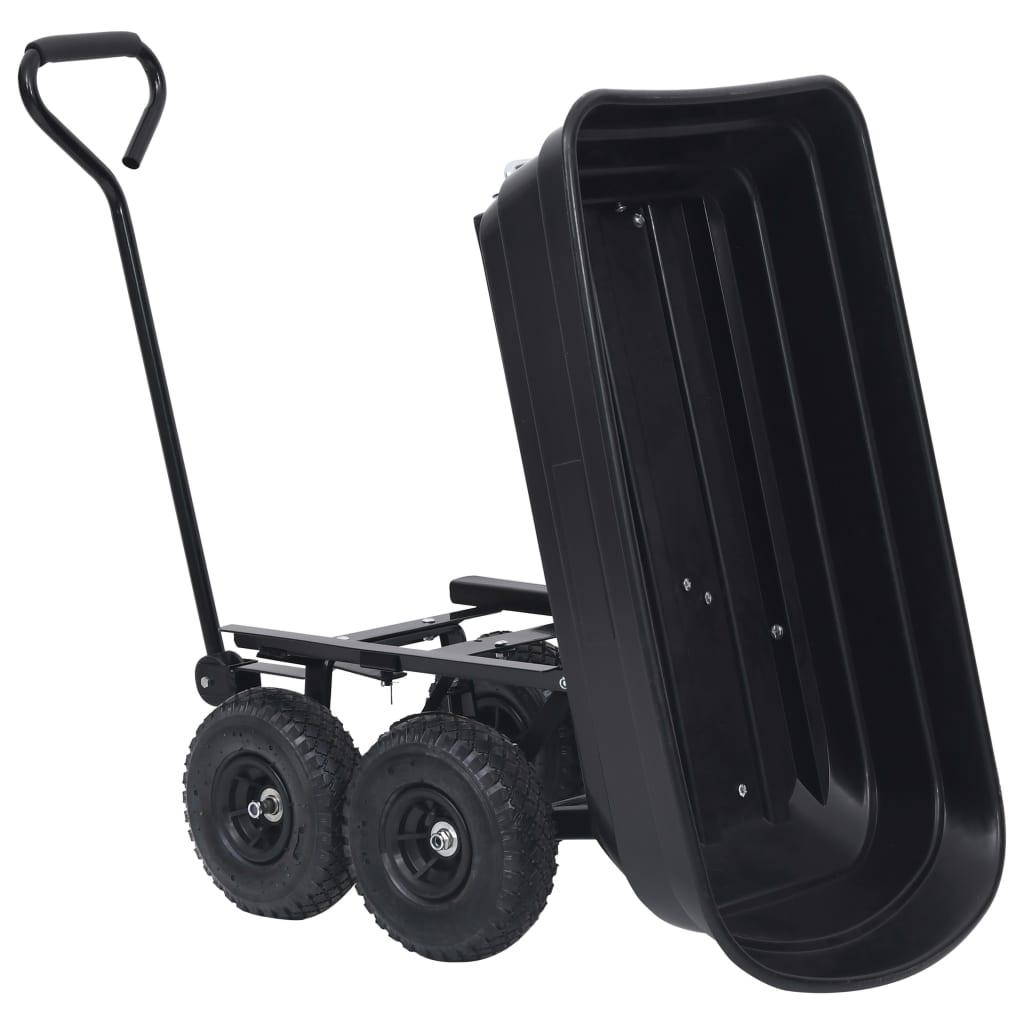 Havevogn med vippelad 300 kg 75 l sort
