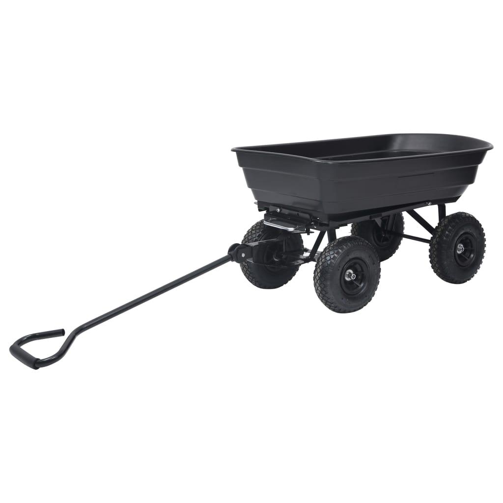 Havevogn med vippelad 300 kg 75 l sort