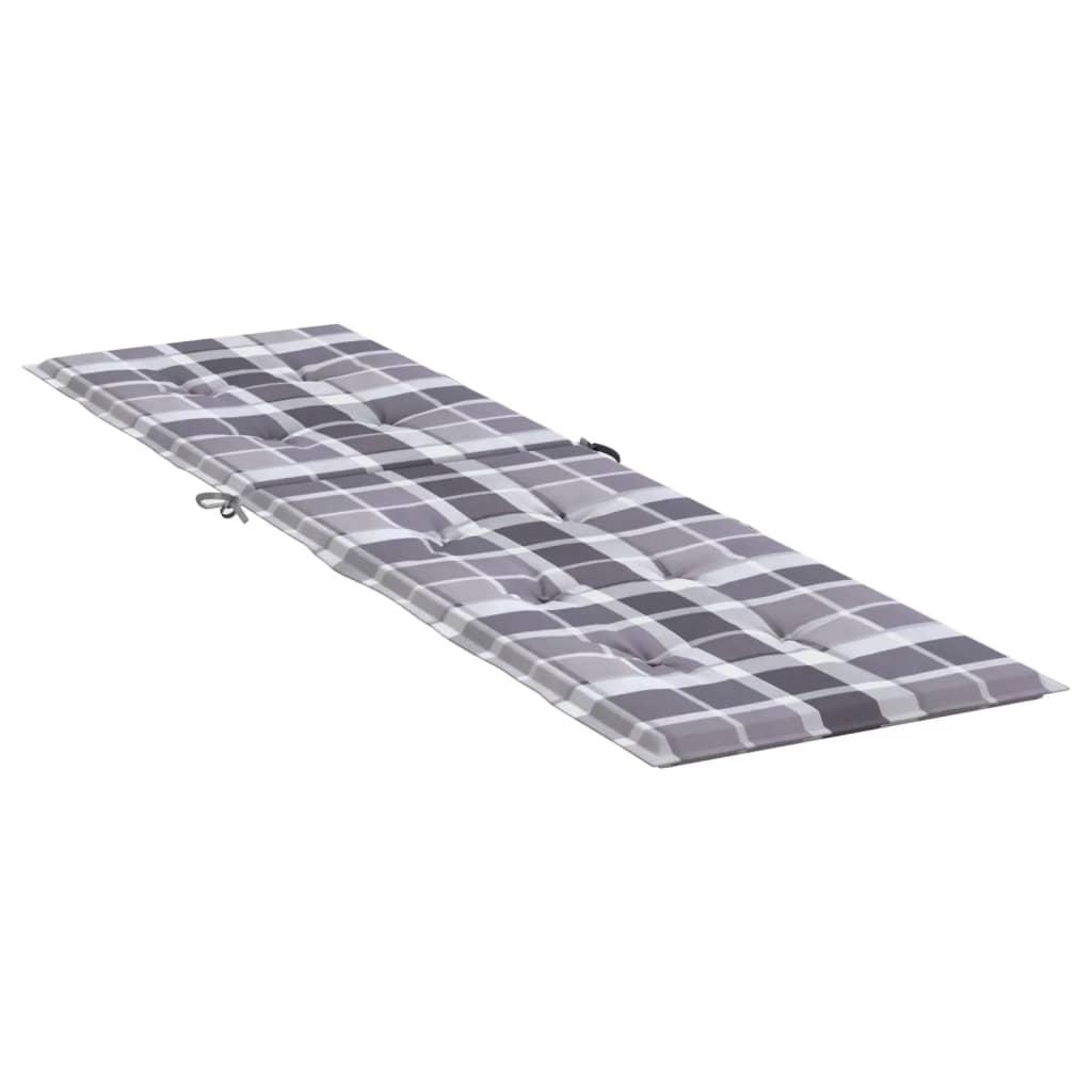 Hynde til dækstol (75+105)x50x4 cm gråternet mønster