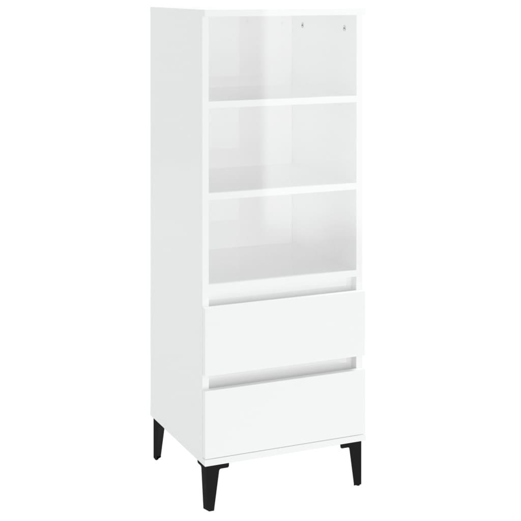Højskab 40x36x110 cm konstrueret træ hvid højglans