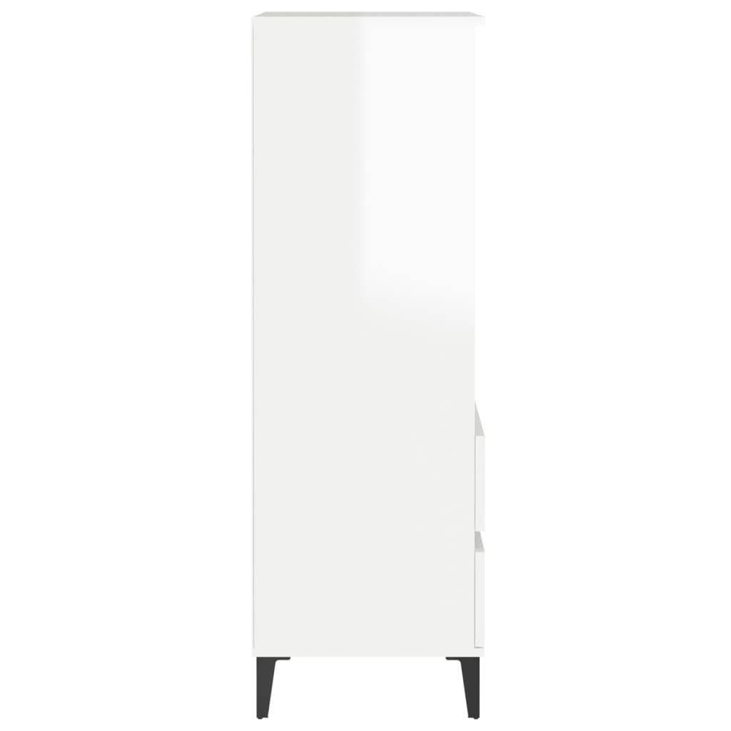Højskab 40x36x110 cm konstrueret træ hvid højglans