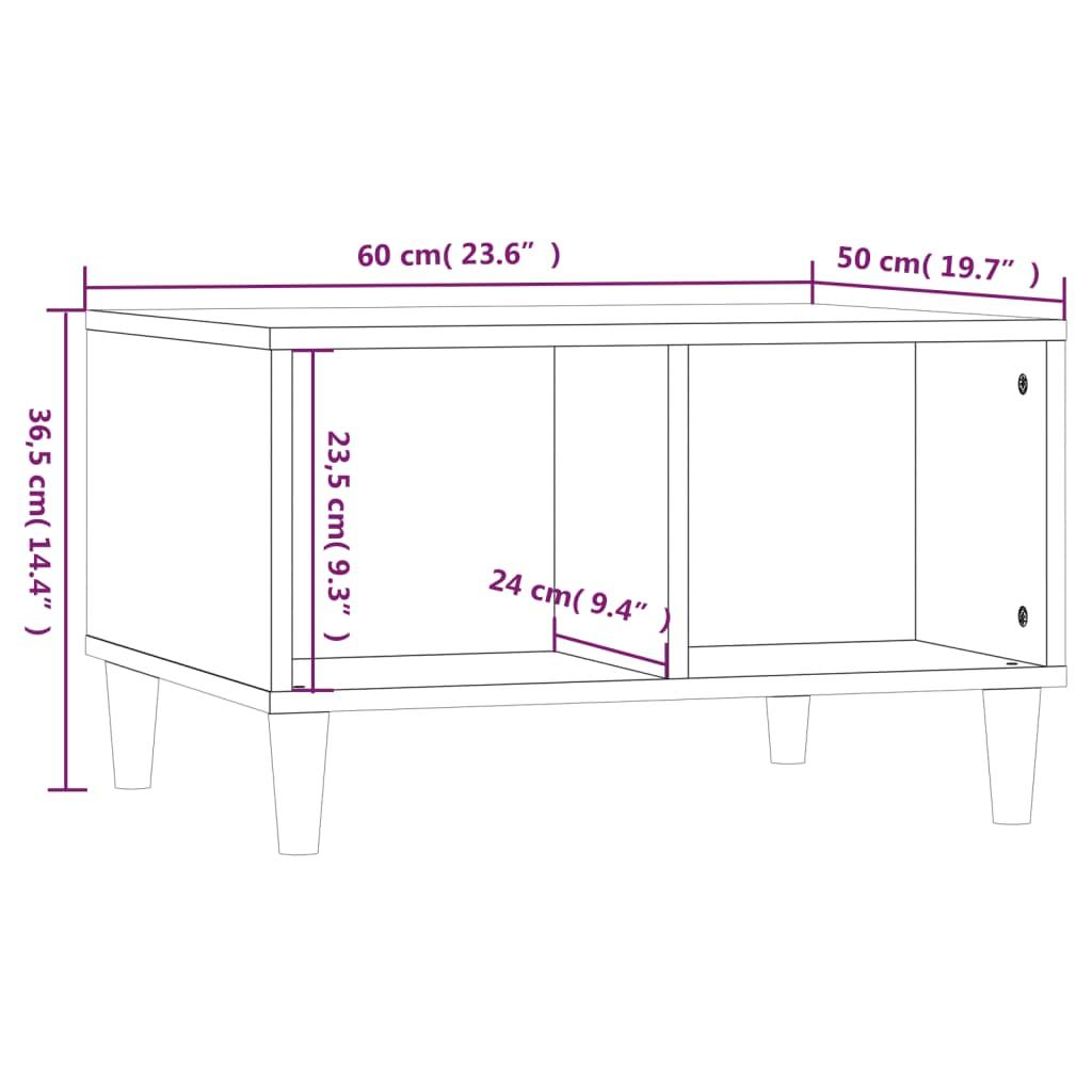Sofabord 60x50x36,5 cm konstrueret træ røget egetræsfarve