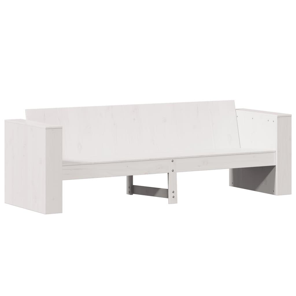 3-personers havesofa 189x60x62 cm massivt fyrretræ hvid