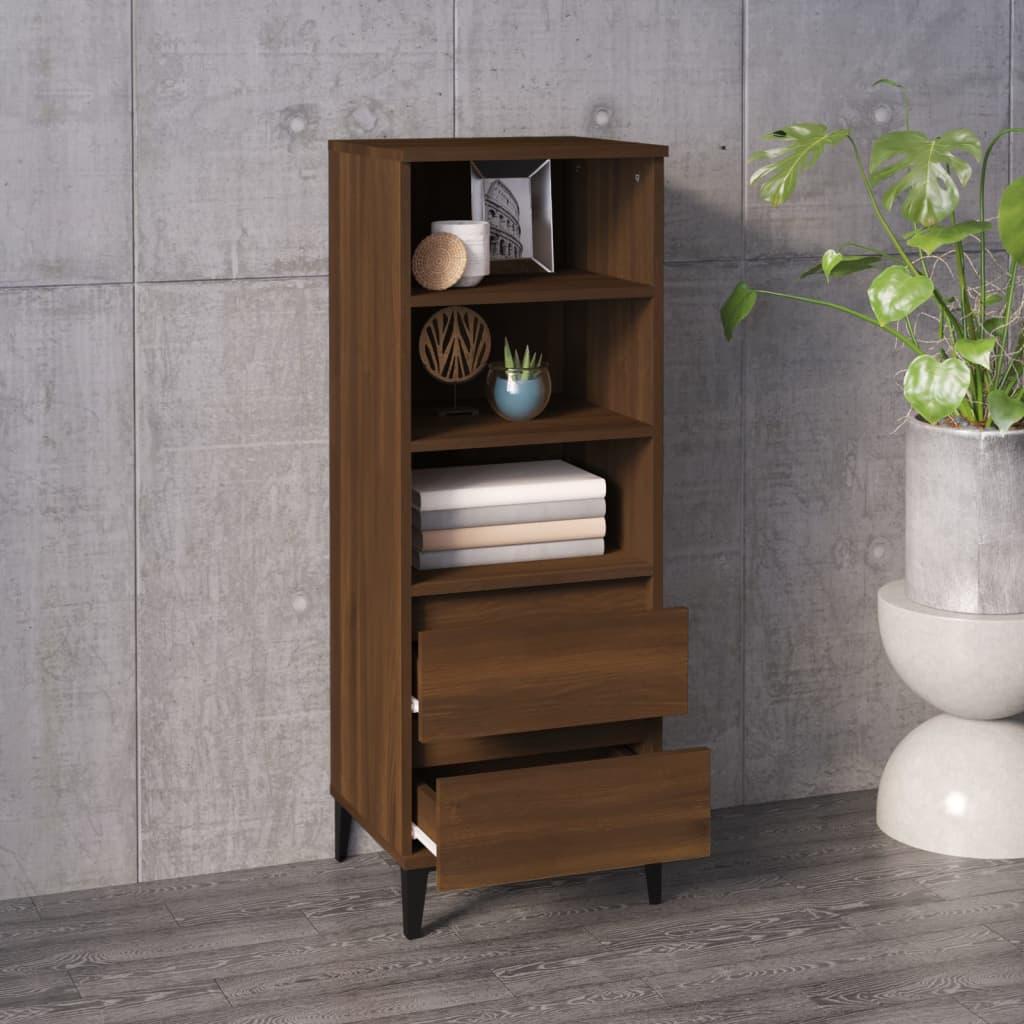 Skab 40x36x110 cm konstrueret træ brun egetræsfarve