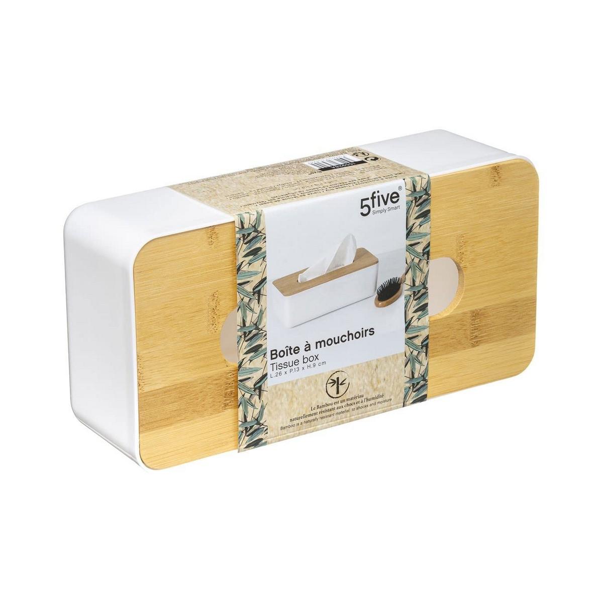 Lommetørklæde eller tørklæde kasse 5five Baltik 25 x 13 x 8.7 cm Hvid polypropylen