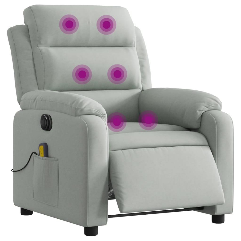Massagestol velour lysegrå