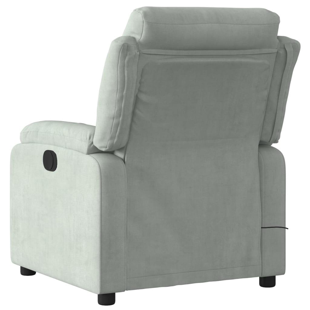 Massagestol velour lysegrå