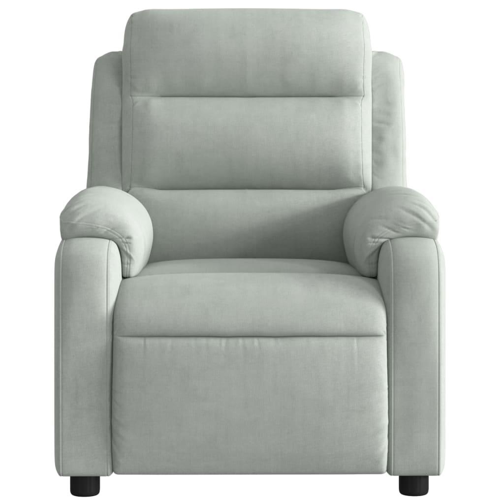 Massagestol velour lysegrå