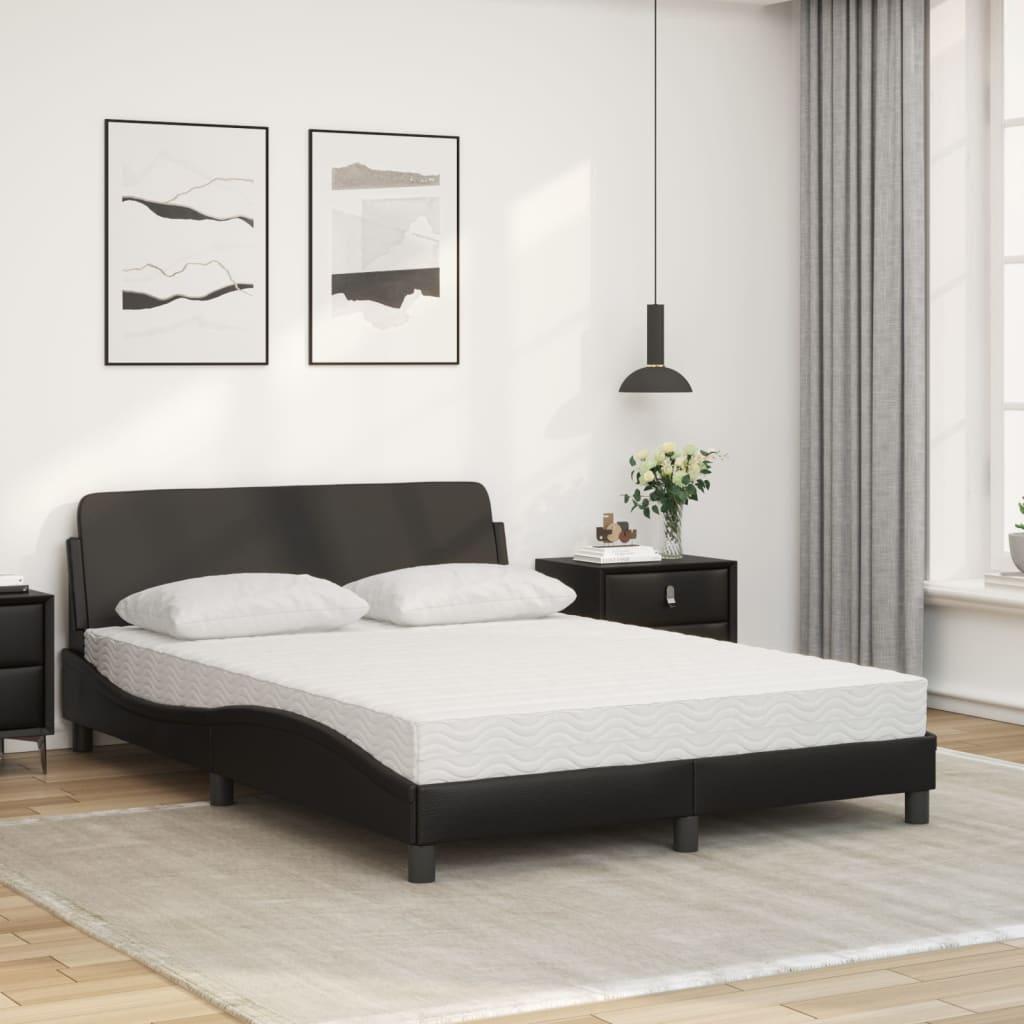 Seng med madras 140x200 cm kunstlæder sort