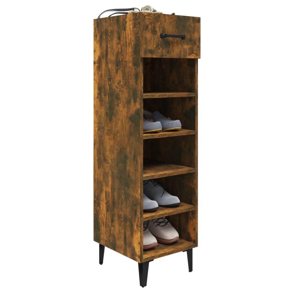 Skoreol 30x35x105 cm konstrueret træ røget egetræsfarve