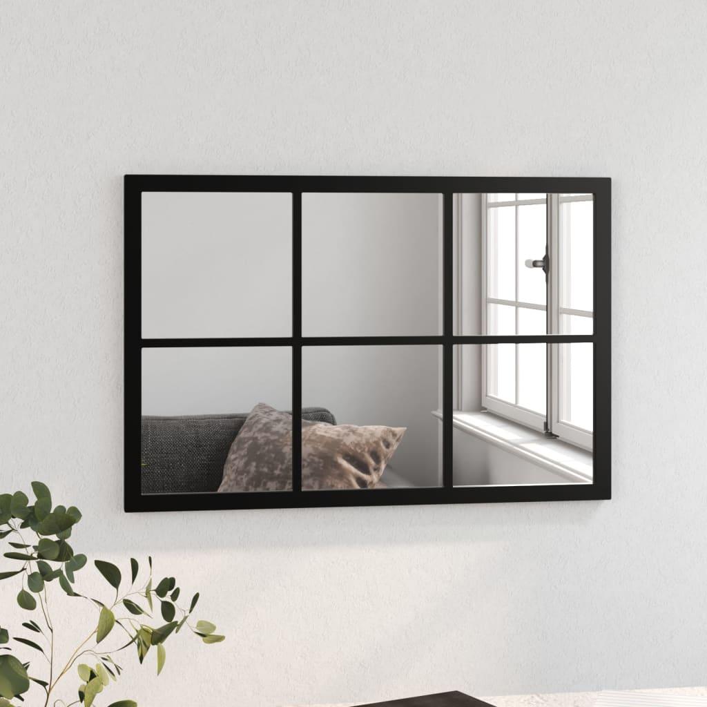 Vægspejl 60x40 cm metal sort