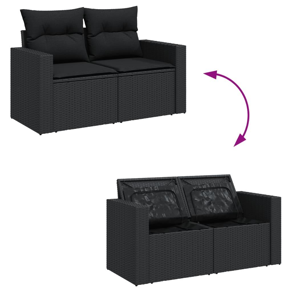 Sofasæt til haven 11 dele med hynder polyrattan sort
