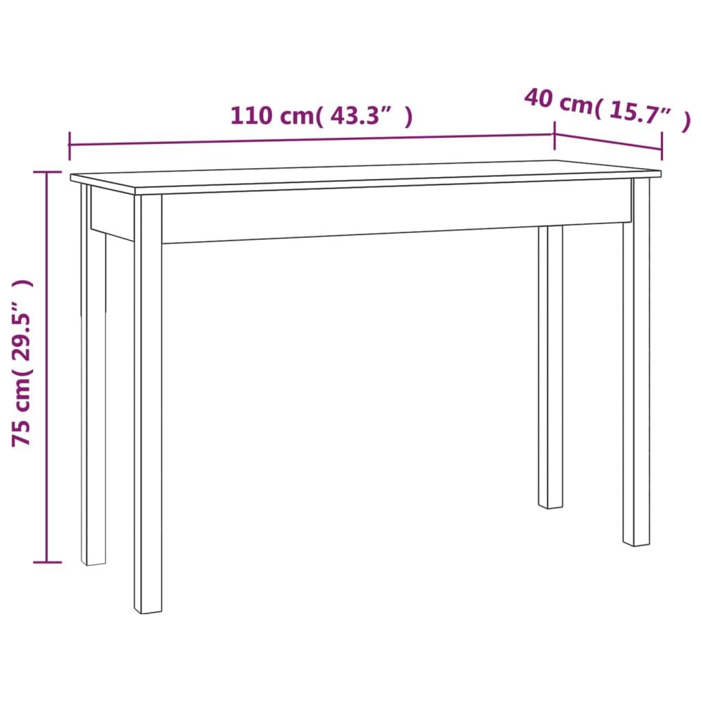Konsolbord 110x40x75 cm massivt fyrretræ