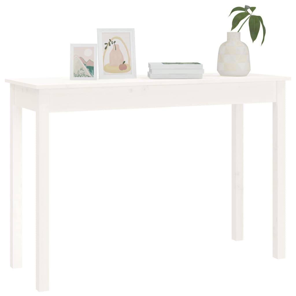 Konsolbord 110x40x75 cm massivt fyrretræ hvid