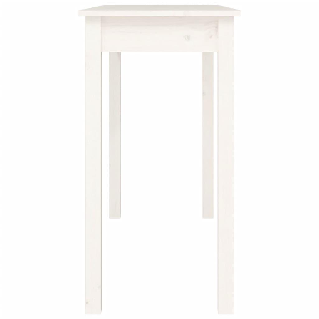 Konsolbord 110x40x75 cm massivt fyrretræ hvid