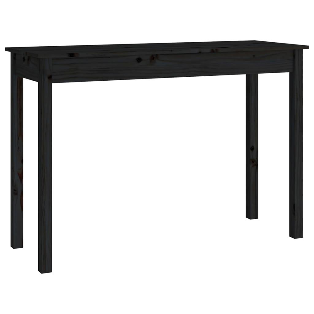 Konsolbord 110x40x75 cm massivt fyrretræ sort