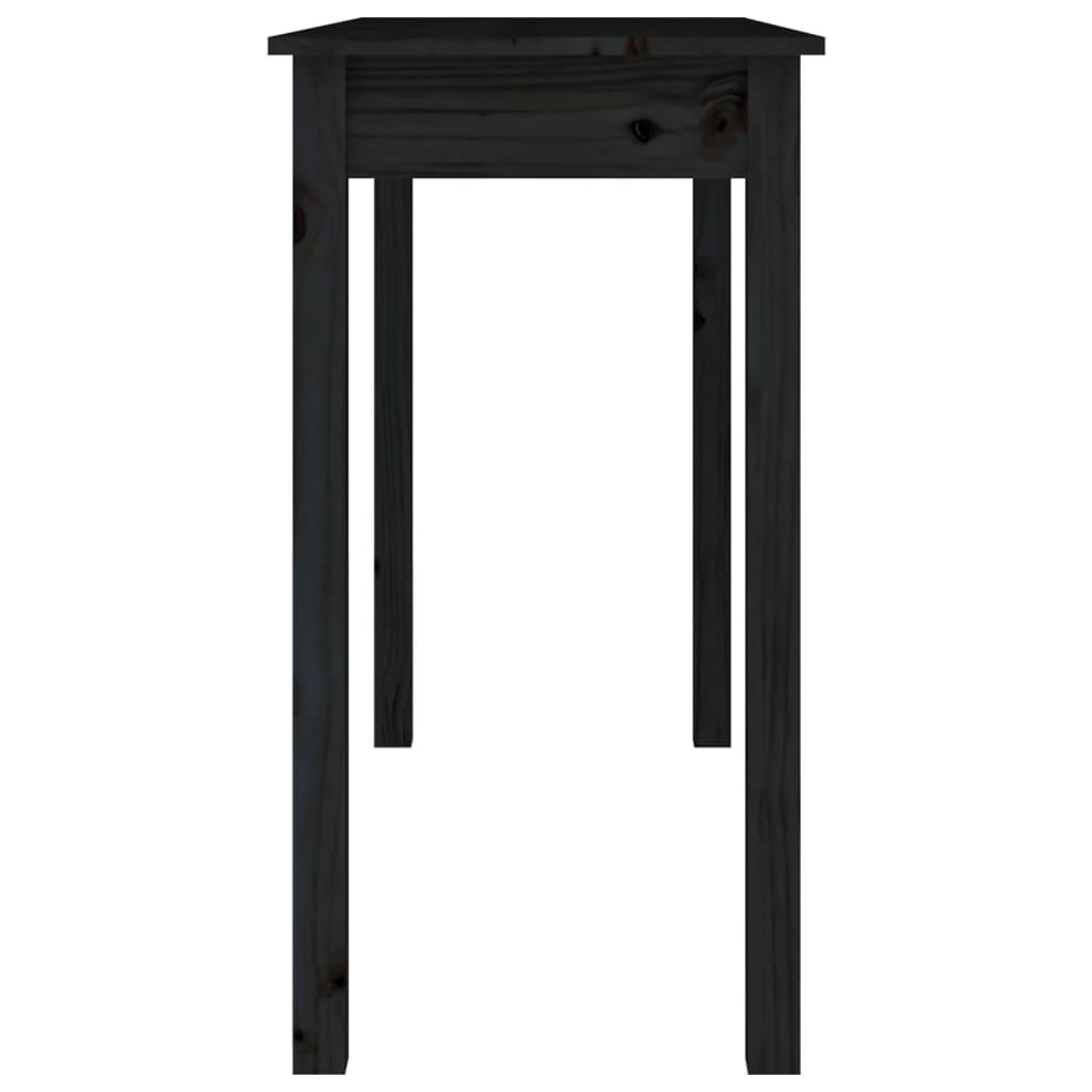 Konsolbord 110x40x75 cm massivt fyrretræ sort