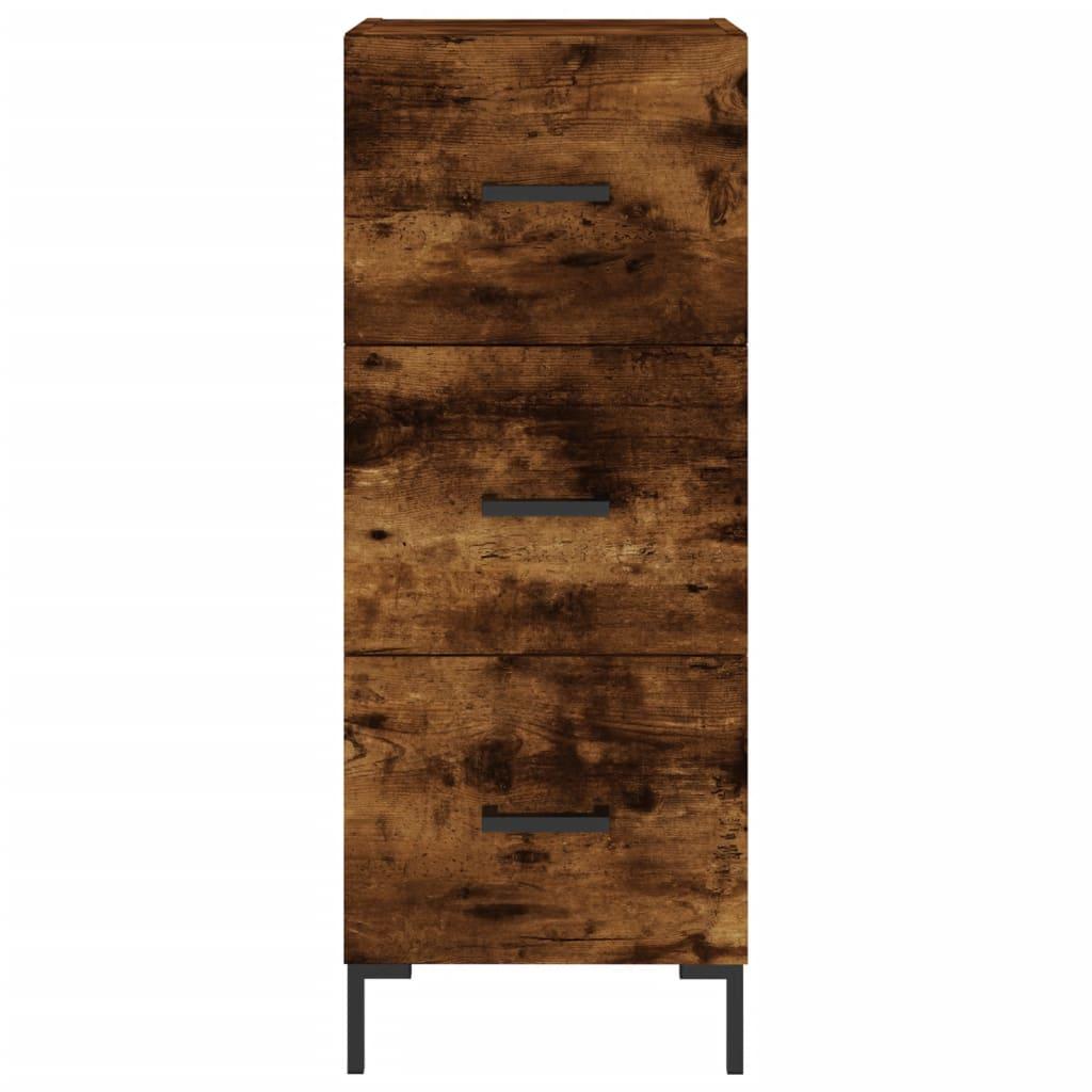 Skænk 34,5x34x90 cm konstrueret træ røget egetræsfarve