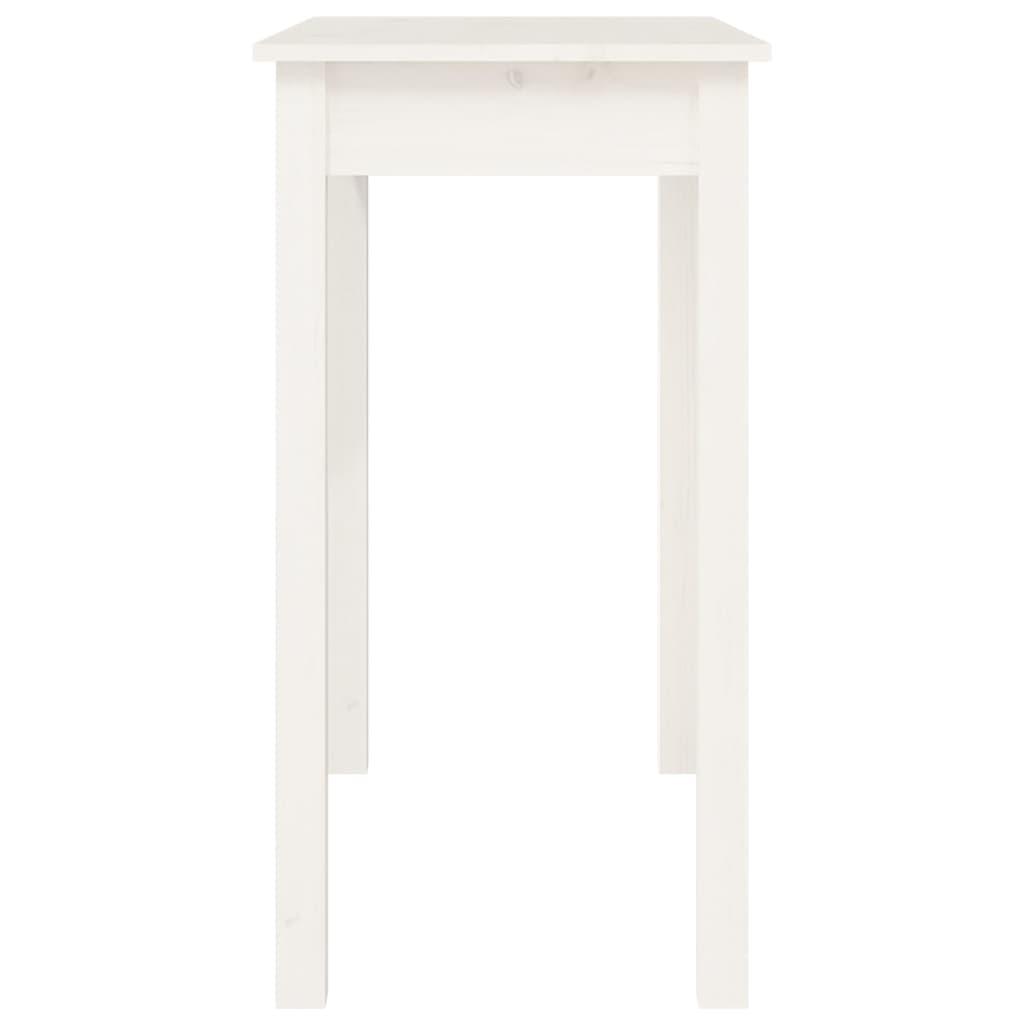 Konsolbord 80x40x75 cm massivt fyrretræ hvid