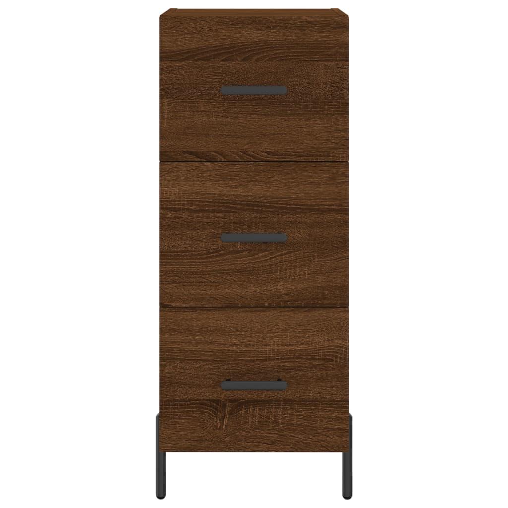 Skænk 34,5x34x90 cm konstrueret træ brun egetræsfarve