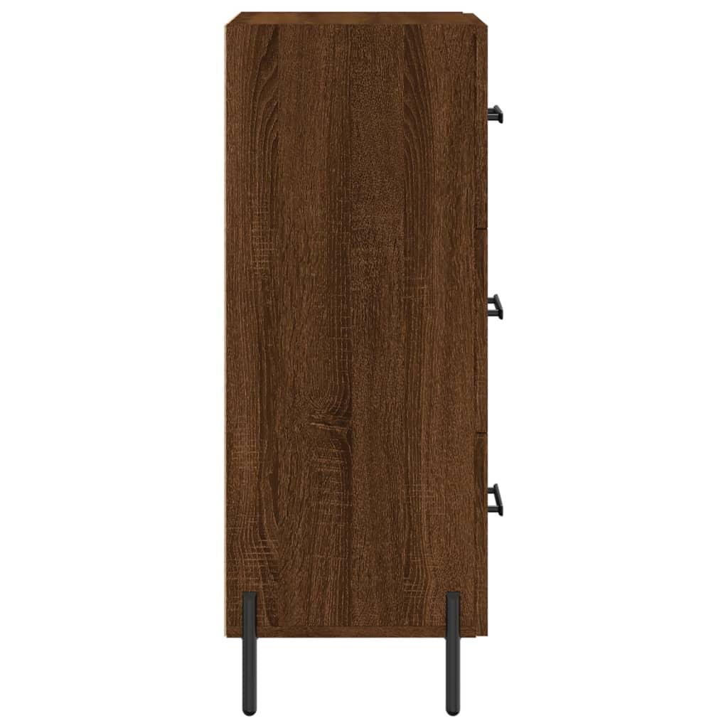 Skænk 34,5x34x90 cm konstrueret træ brun egetræsfarve