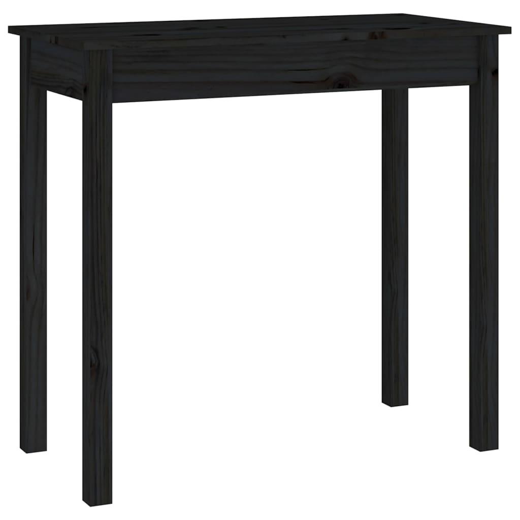 Konsolbord 80x40x75 cm massivt fyrretræ sort