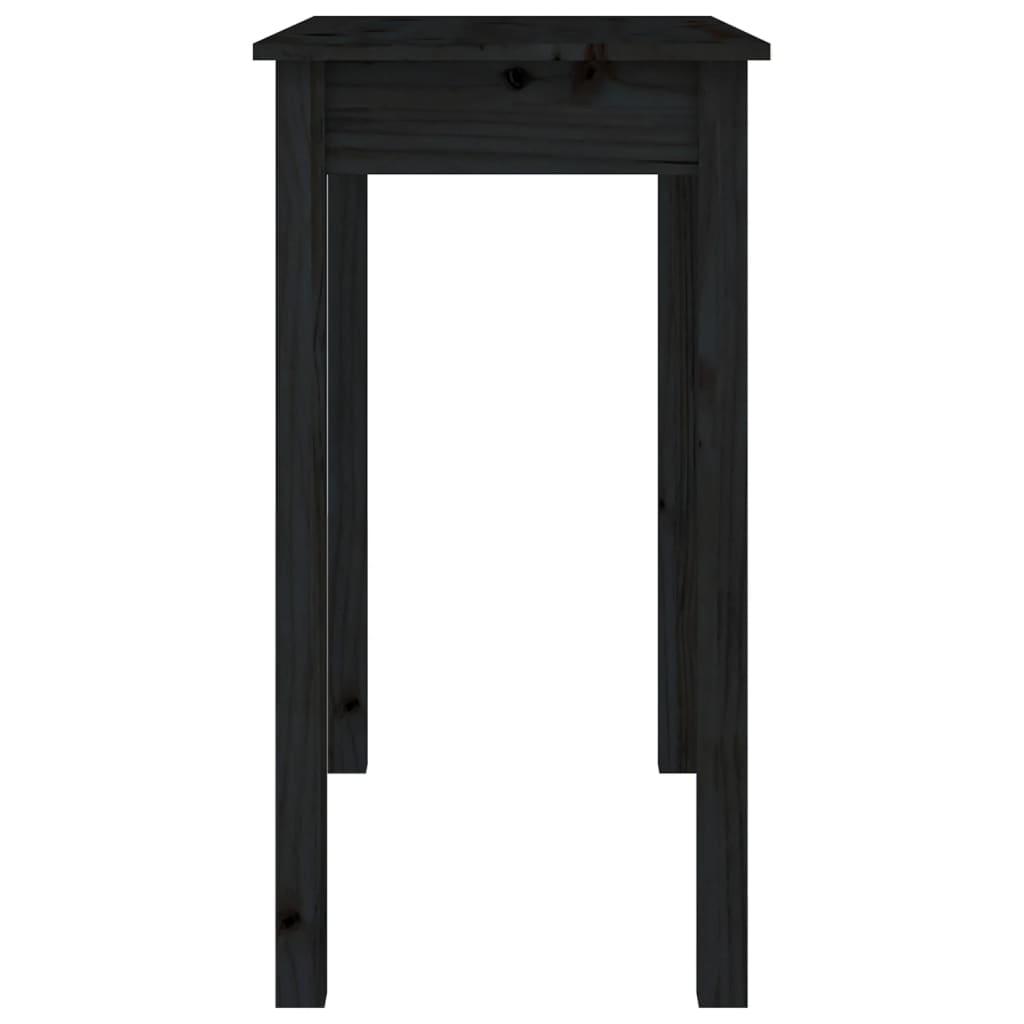 Konsolbord 80x40x75 cm massivt fyrretræ sort