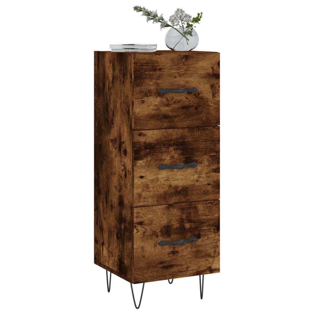 Skænk 34,5x34x90 cm konstrueret træ røget egetræsfarve