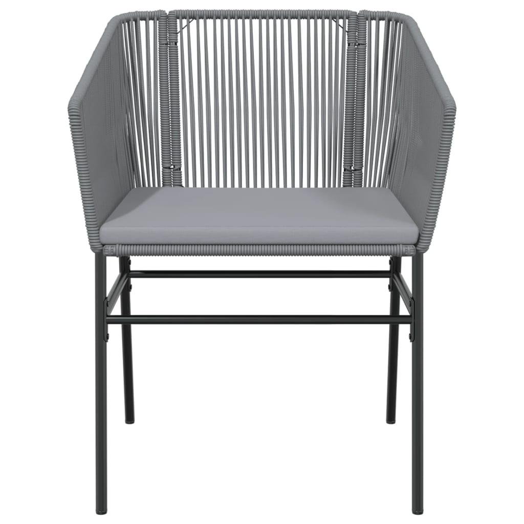 Havestole 2 stk. med hynder polyrattan grå