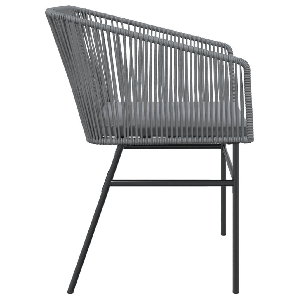 Havestole 2 stk. med hynder polyrattan grå