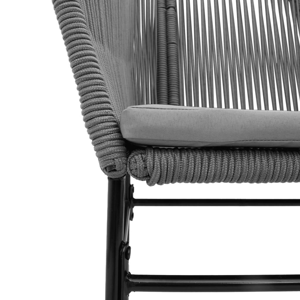 Havestole 2 stk. med hynder polyrattan grå