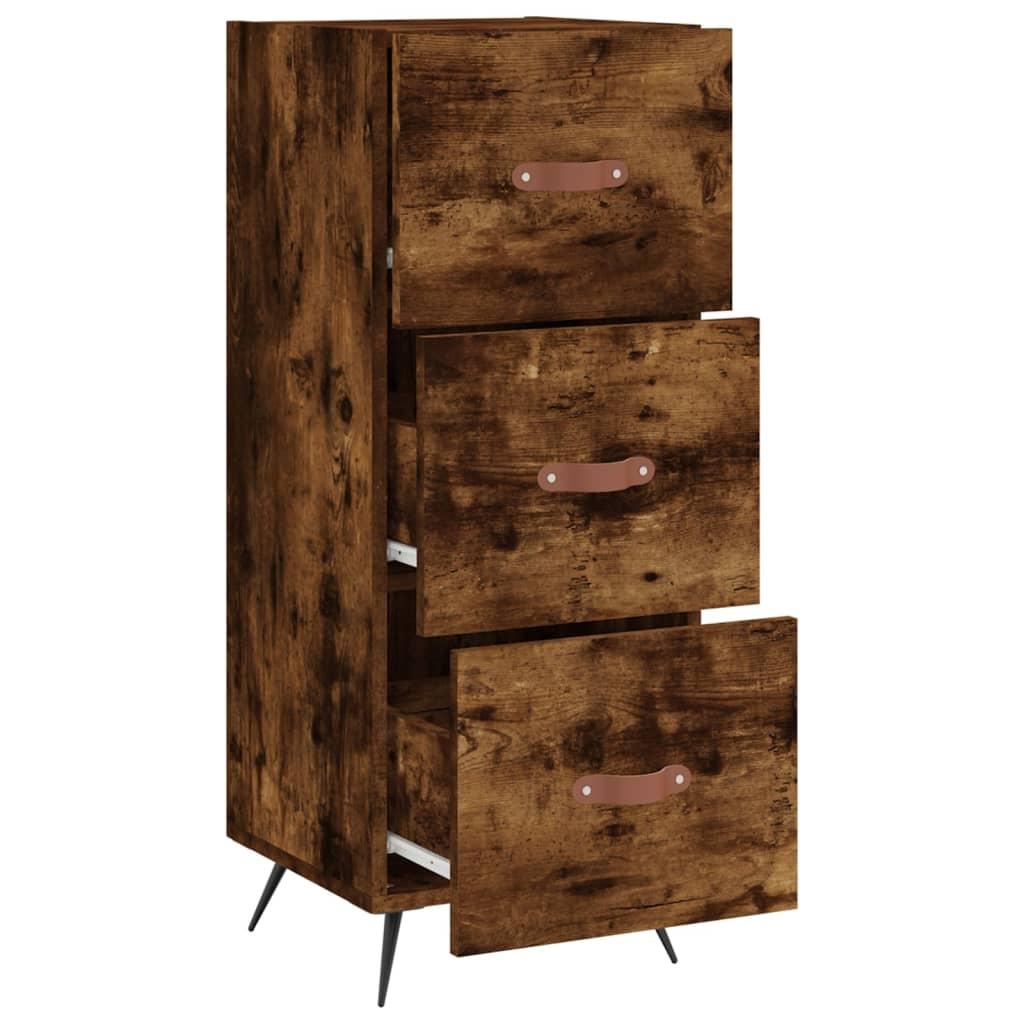 Skænk 34,5x34x90 cm konstrueret træ røget egetræsfarve