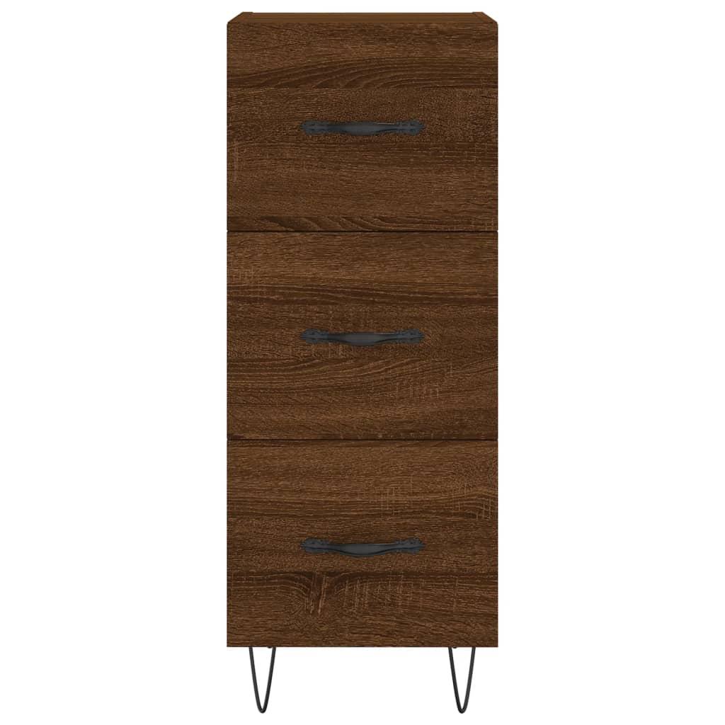 Skænk 34,5x34x90 cm konstrueret træ brun egetræsfarve