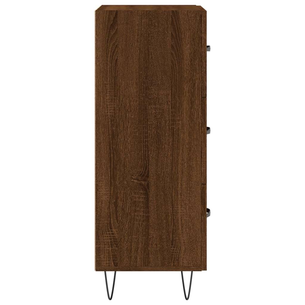 Skænk 34,5x34x90 cm konstrueret træ brun egetræsfarve