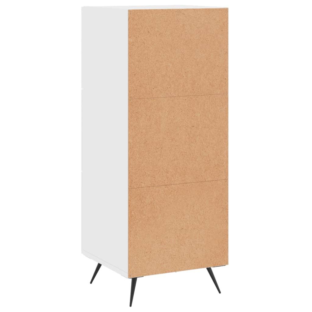 Skænk 34,5x34x90 cm konstrueret træ hvid højglans