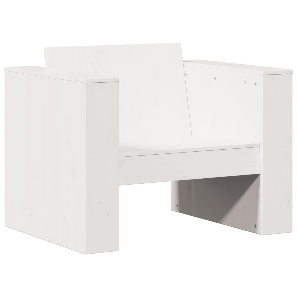 Sofastol til haven 70x60x62 cm massivt fyrretræ hvid
