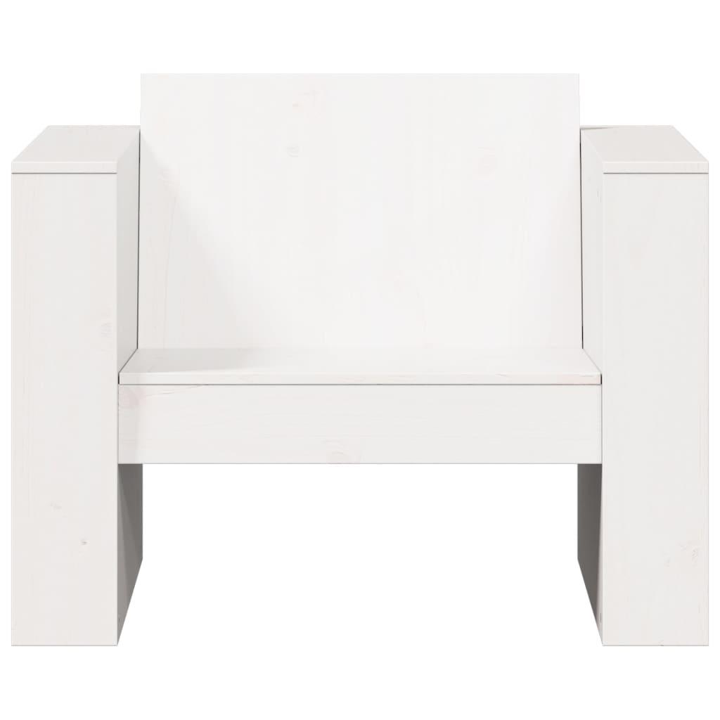 Sofastol til haven 70x60x62 cm massivt fyrretræ hvid