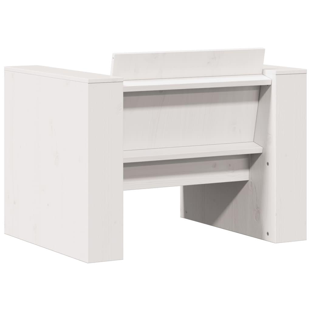 Sofastol til haven 70x60x62 cm massivt fyrretræ hvid