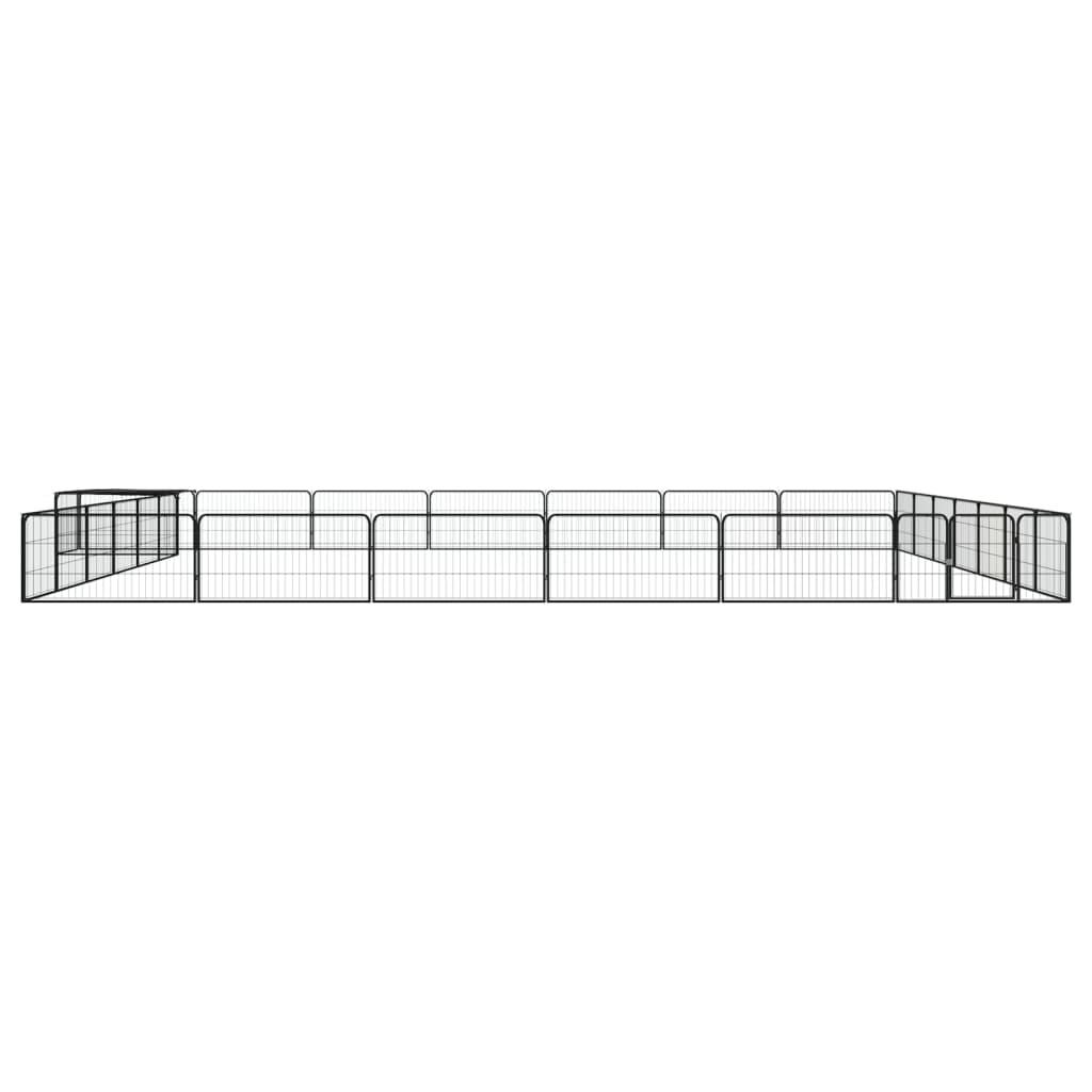 28-panels hundegård 100x50 cm pulverlakeret stål sort