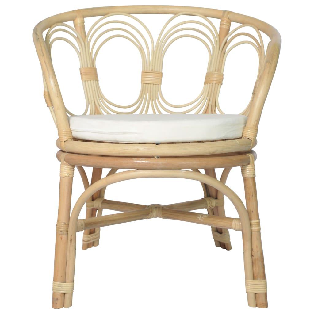 Spisebordsstol med hynde naturlig rattan og linned