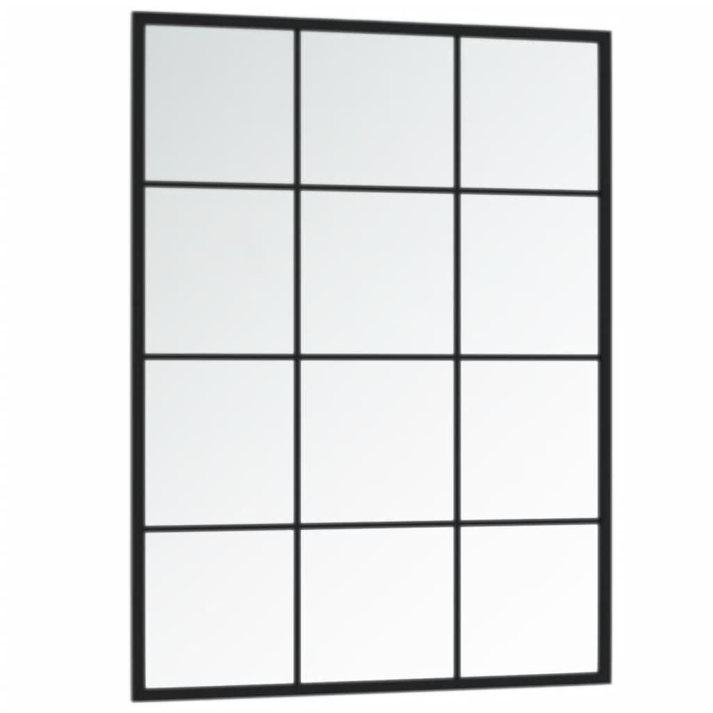 Vægspejl 80x60 cm metal sort