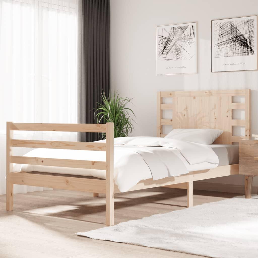 Sengeramme uden madras 90x190 cm massivt fyrretræ