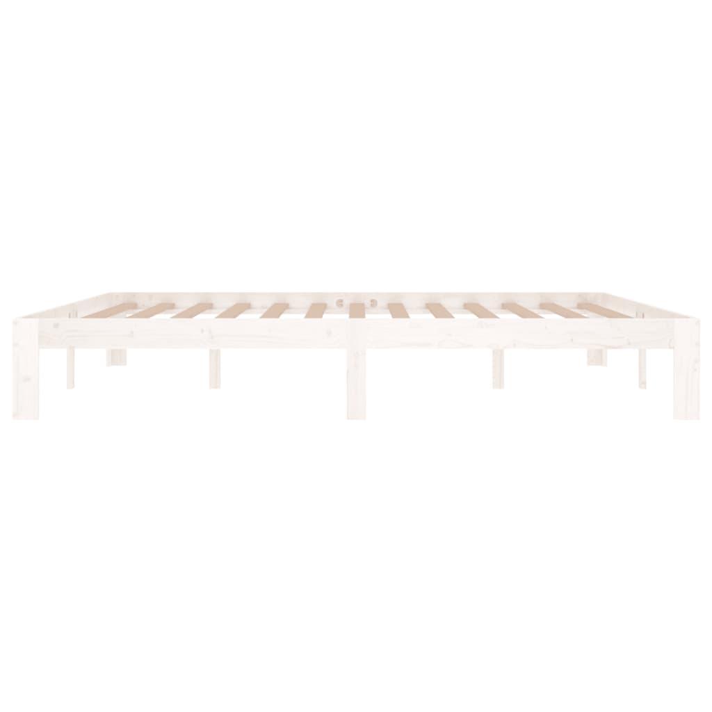 Sengestel 180x200 cm Super King massivt fyrretræ hvid