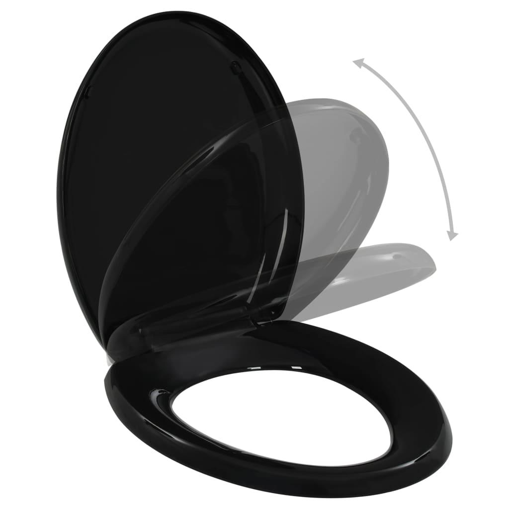 Toiletsæde med soft-close og quick release-design sort