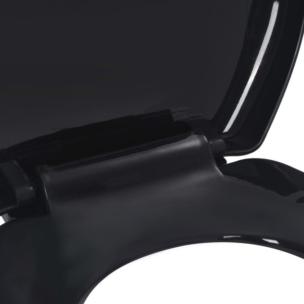 Toiletsæde med soft-close og quick release-design sort